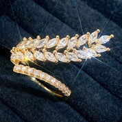 Golden Laurel Statement 18K Gold / 925 Silver Plated Adjustable Ring