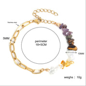 Natural Gemstone Bracelet with Copper Golden Plating
