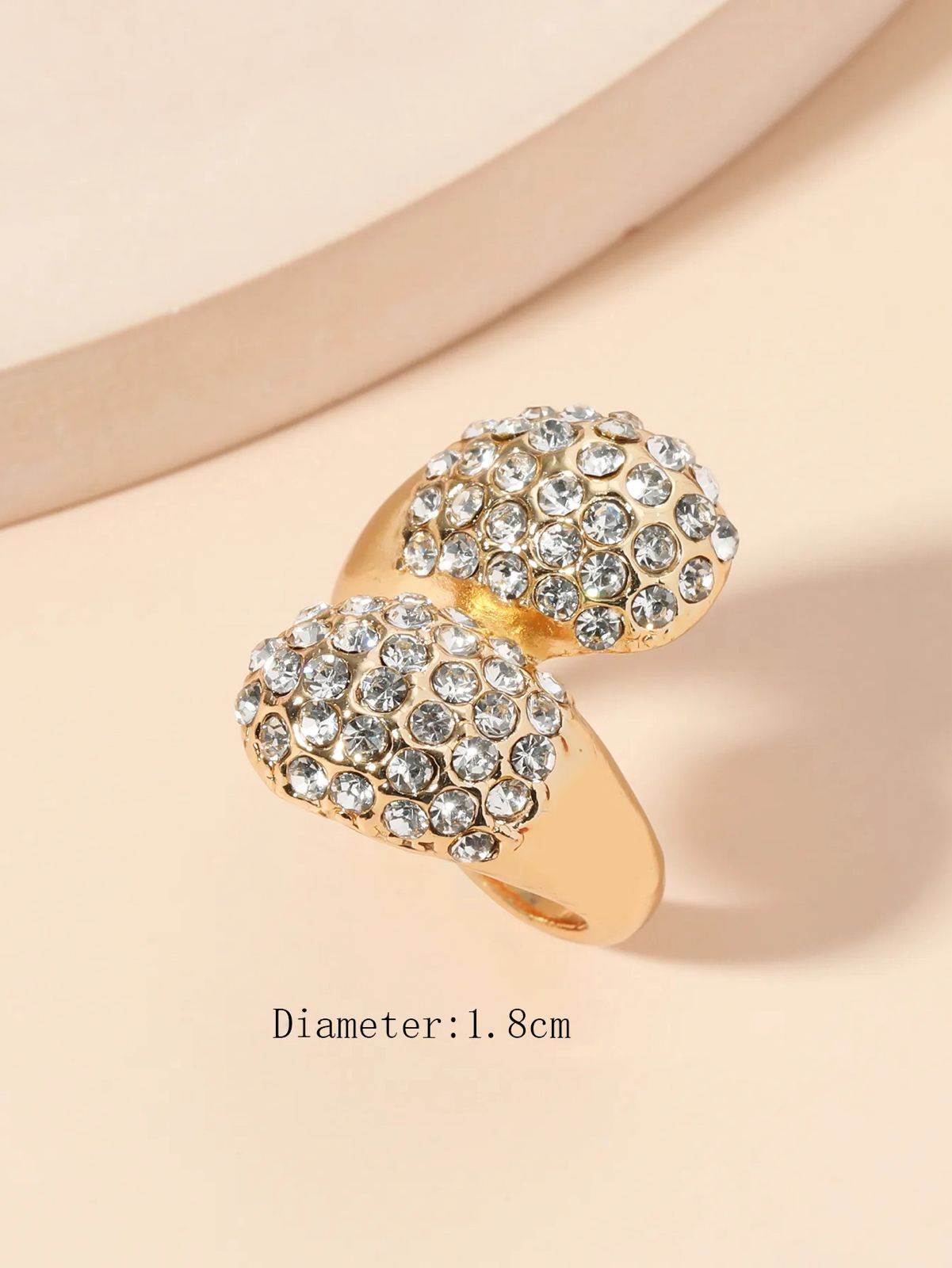 Twin Spark Aura– 18K Gold plated Crystal Adjustable Statement Ring