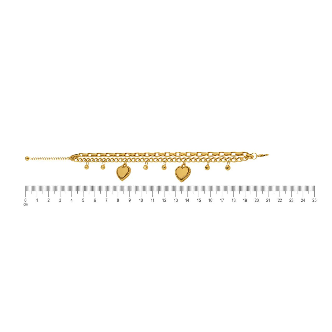 Golden Heart Charm Bracelet