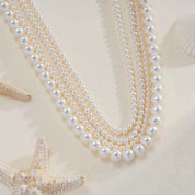 Celestia Grace | Layered Pearl Elegance Necklace | Multi-Strand Pearl Design | Timeless Occasion Luxe Necklace